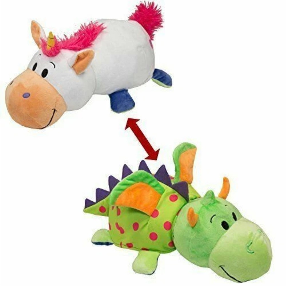 Flipazoo Dragon Unicorn Pillow 2 Sides Flip 2 In 1 Plush Stuffed Animal